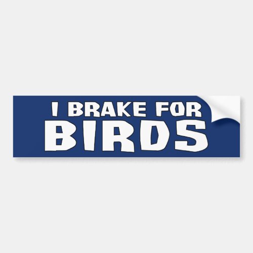 I Brake For Birds Bumper Sticker