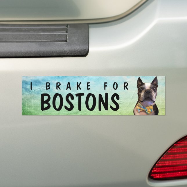 I Brake For Bostons bumper sticker (On Car)