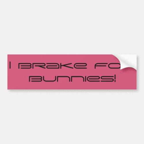I Brake For Bunnies Bumper Sticker