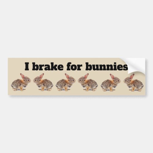 I Brake for Bunnies Bumper Sticker
