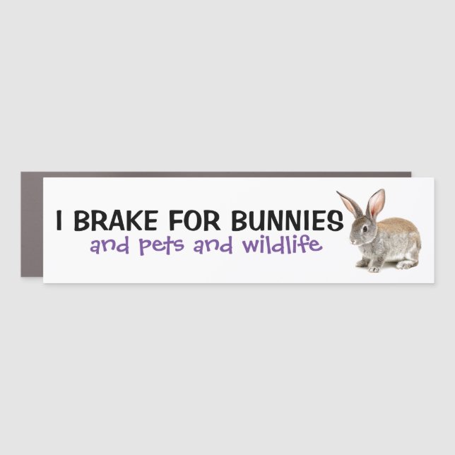 I Brake For Bunnies Car Magnet (Front)