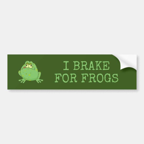 I Brake for frogs Bumper Sticker