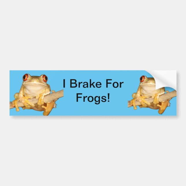 I Brake for Frogs! Bumper Sticker (Front)