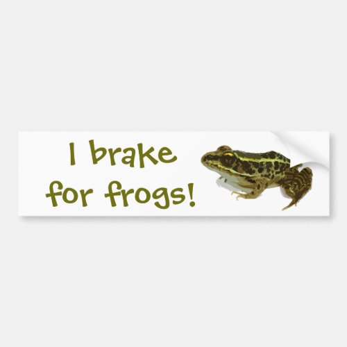 I Brake for Frogs Bumper Sticker