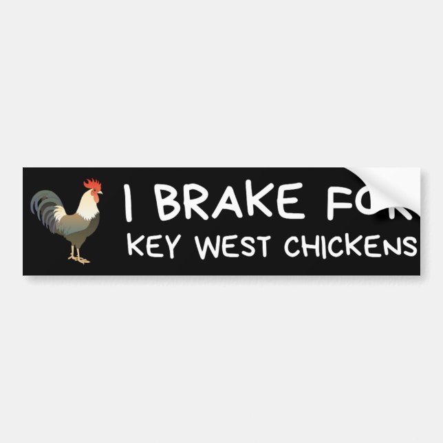 i brake for key west chickens bumper sticker (Front)