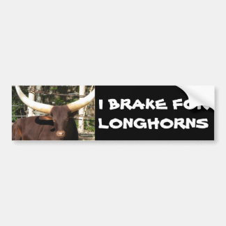 I BRAKE FOR LONGHORNS BUMPER STICKER