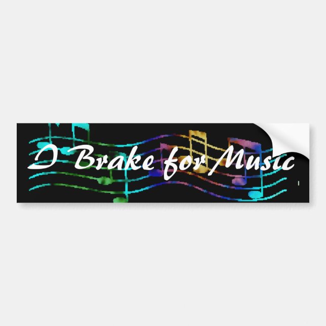 I Brake for Music Bumper Sticker (Front)