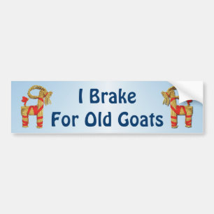 I Brake for Old Goats Funny Swedish Old Man Bumper Sticker