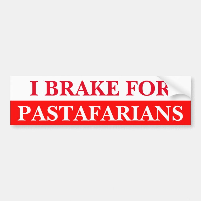 I Brake For Pastafarians Bumper Sticker (Front)
