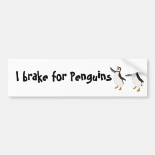 I brake for Penguins Bumper Sticker