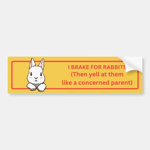 I Brake for Rabbits Bumper Sticker