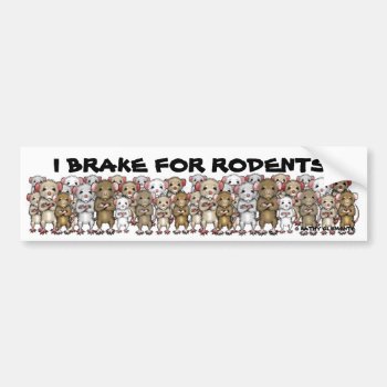 I Brake For Rodents Bumper Sticker by KMCoriginals at Zazzle