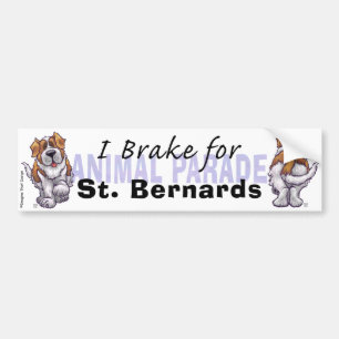 I Brake for Saint Bernards Bumper Sticker