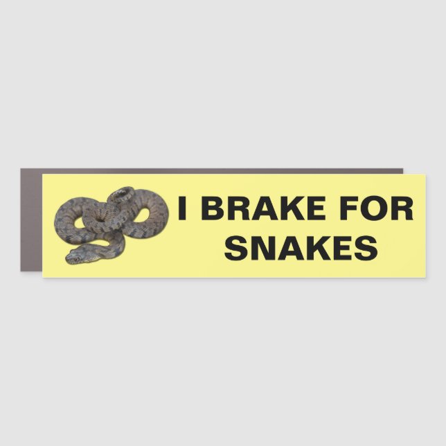 I Brake For Snakes Car Magnet (Front)