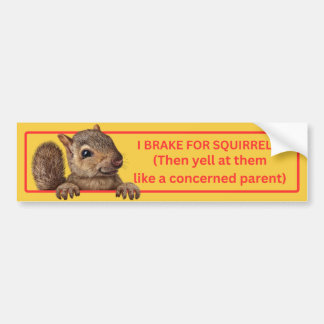 I Brake for Squirrels Bumper Sticker