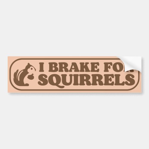 I Brake For Squirrels Bumper Sticker