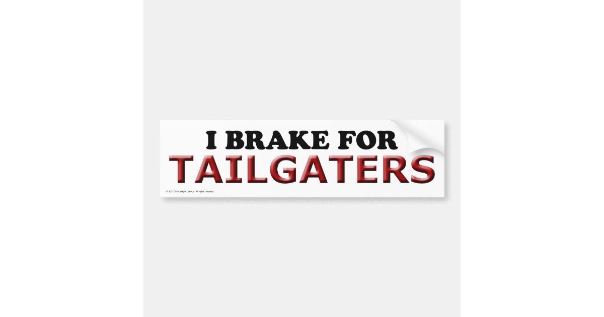 Anti-tailgating 7" X 3.25" Vinyl Sticker 5 thumbnail image