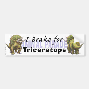 I Brake for Triceratops Bumper Sticker