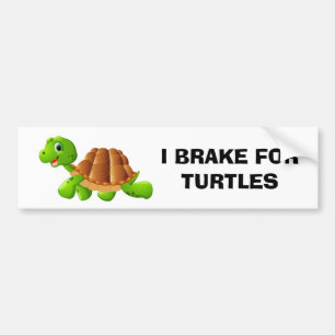 I Brake For Turtles Bumper Sticker