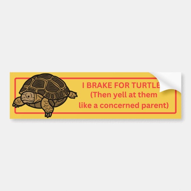 I Brake for Turtles Bumper Sticker (Front)