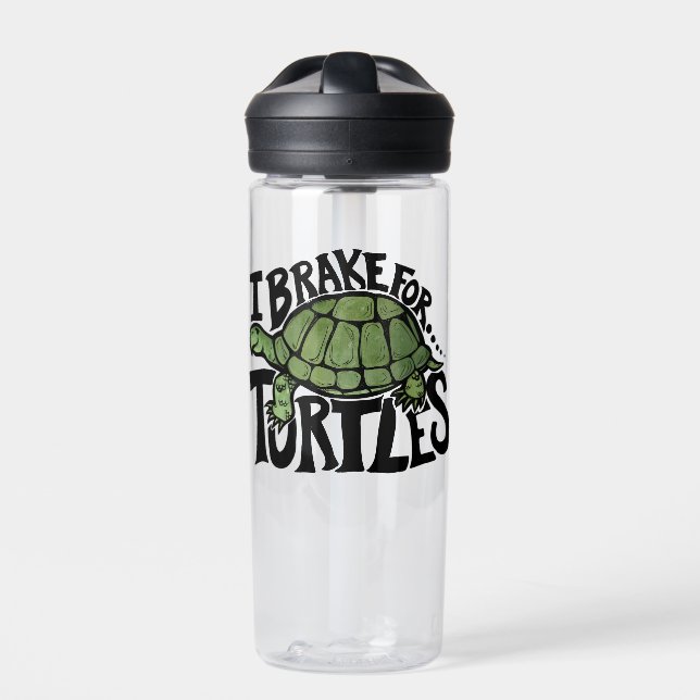 I Brake for Turtles Water Bottle (Front)
