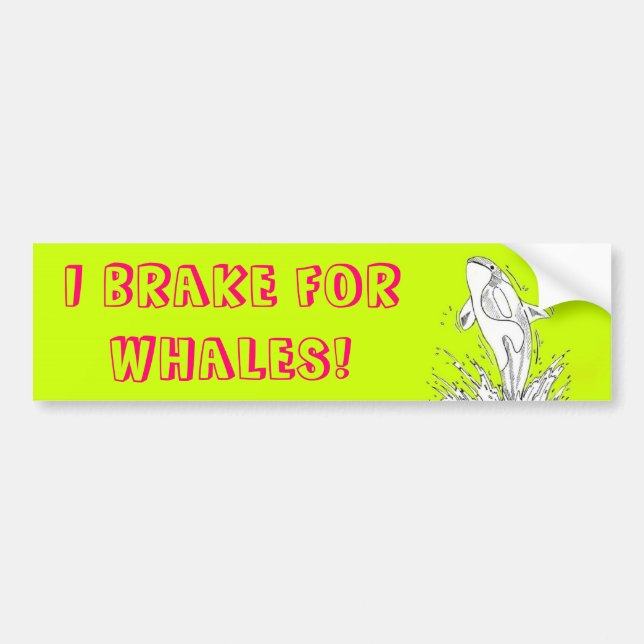 I Brake for Whales Bumper Sticker (Front)