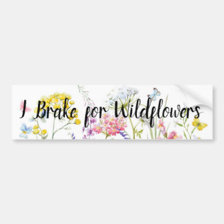 I Brake for Wildflowers Bumper Sticker