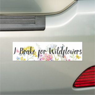 I Brake For Wildflowers Car Magnet