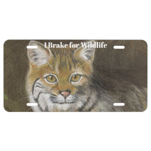I Brake for Wildlife Bobcat License Plate