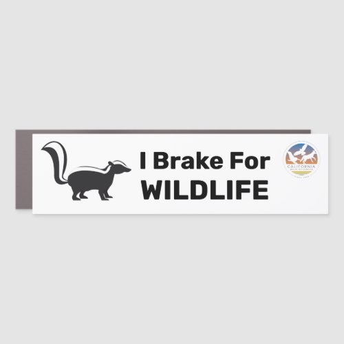 I Brake for Wildlife Bumper Magnet _ Skunk