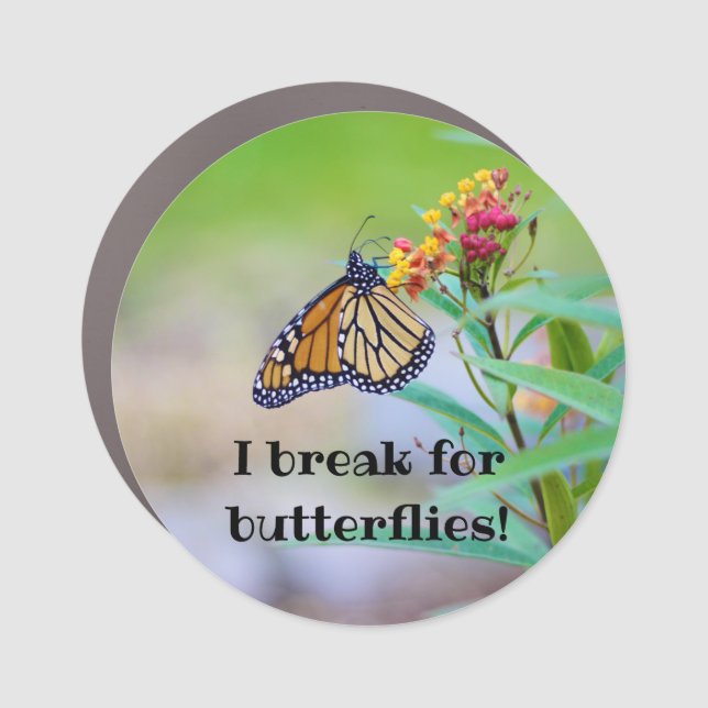 I Break for Butterflies Car Magnet (Front)