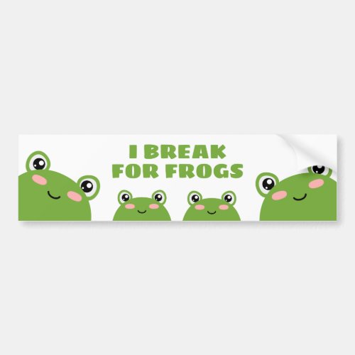 I break for frogs bumper sticker