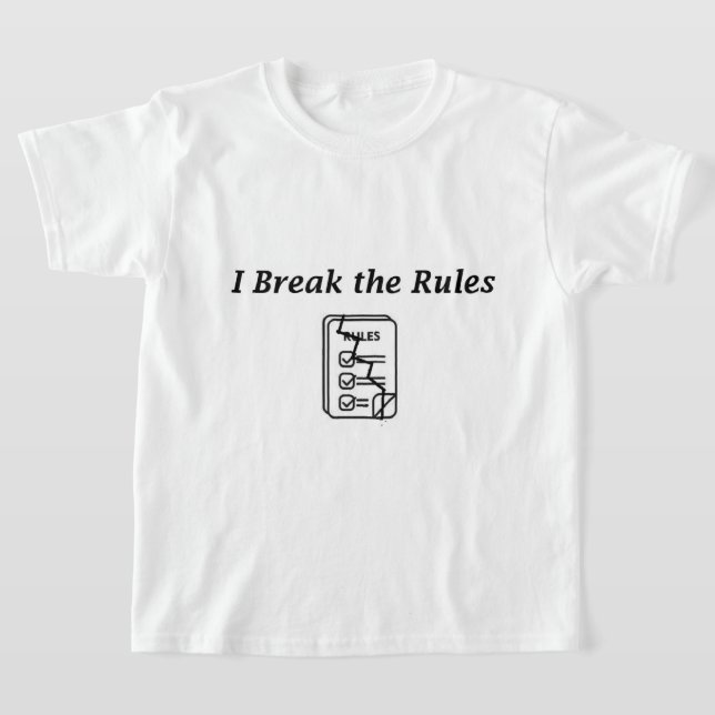 "I Break the Rules" Funny Kids' T-Shirt – Playful  (Laydown)