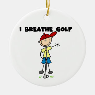 I Breathe Golf Ceramic Ornament