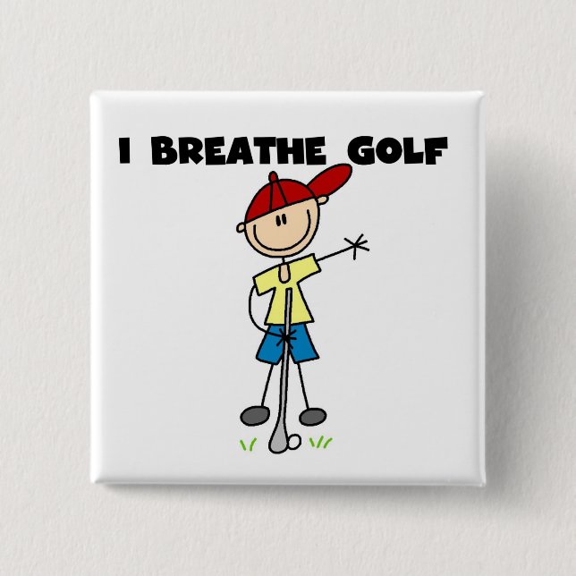 I Breathe Golf Pinback Button (Front)
