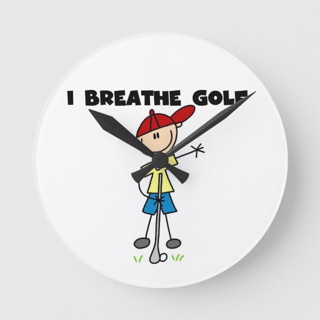 I Breathe Golf Round Clock (Front)