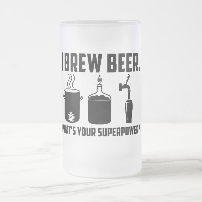 "I brew beer.  What's your superpower?" Mug (Center)