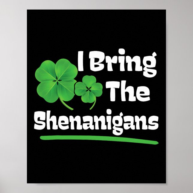 I Bring The Shenanigans St Patricks Day  Poster (Front)