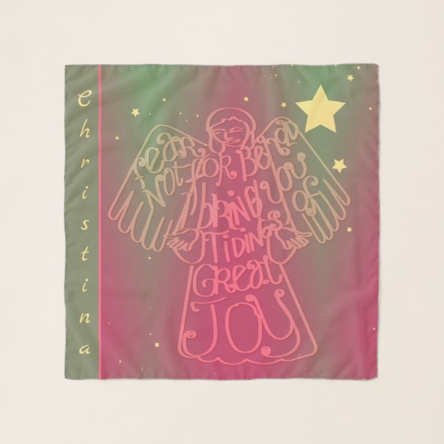 "...I bring you tidings..." Angel Christmas Scarf (Front)