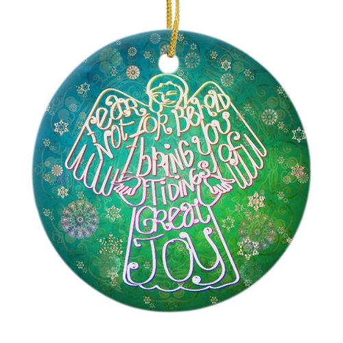 "I bring you tidings of great joy" Angel Ornament