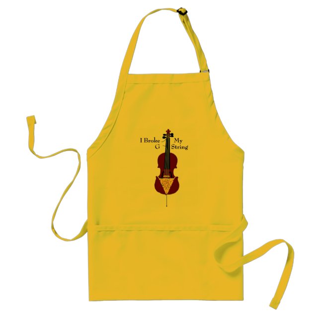 I Broke My G String (Cello) Adult Apron (Front)