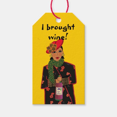 I Brought Wine Yellow Gift Tags