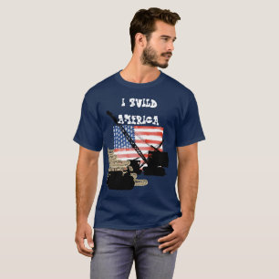 I BUILD AMERICA OPERATING ENGINEER PATRIOTIC FLAG T-Shirt