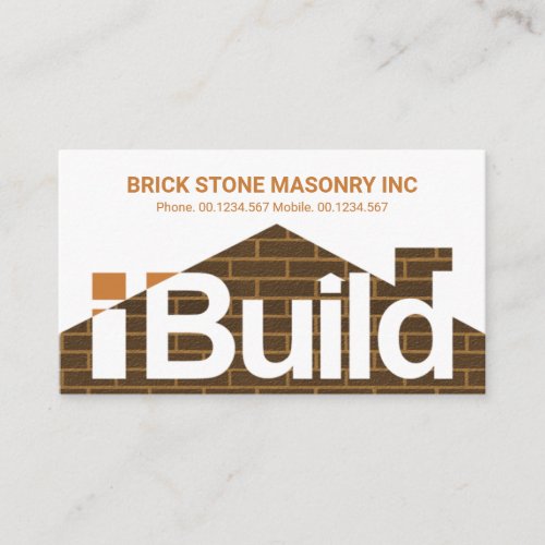 I Build Brickwork Home Handyman Contractor Business Card