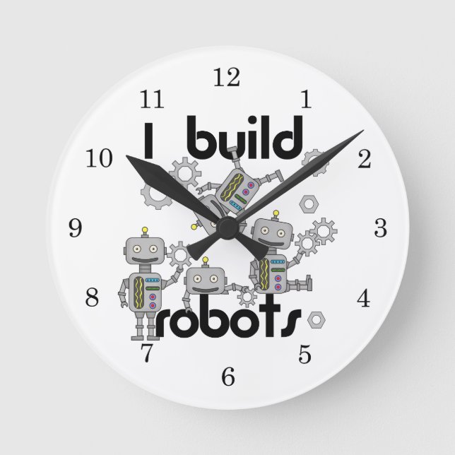 I Build Robots Round Clock (Front)