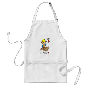 I Build Stick Figure Carpenter Tshirts Adult Apron