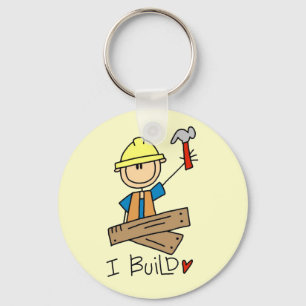 I Build Stick Figure Carpenter Tshirts Keychain