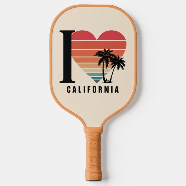  I ♥ California Retro Pickleball Paddle (Front)