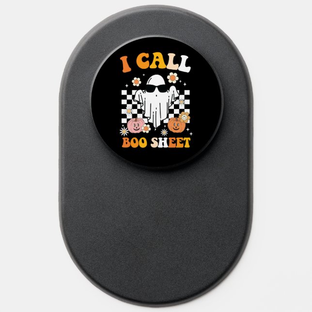 I Call Boo Sheet Halloween Retro Ghost PopSocket (Popsocket)