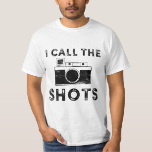 I call the shots Black Distressed Design T-Shirt